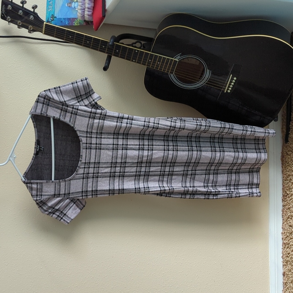 Grey plaid dress